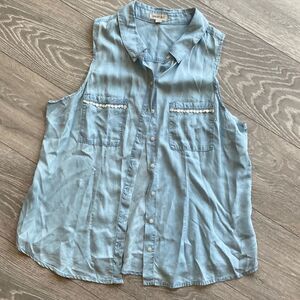 Stampede Time! Denim sleeveless top 🐎 🎉